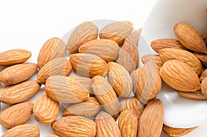 Almond in white bowl.