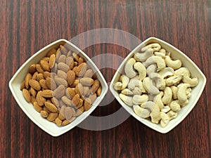 Almonds and cashews