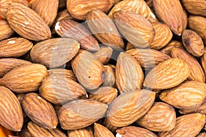 Almonds closeup macro photo