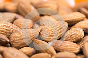 Almonds closeup macro photo