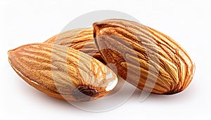 Almonds on the with isolated background