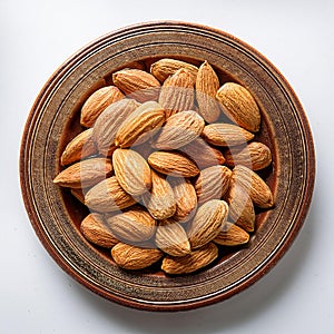 Almonds on the with isolated background