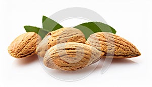Almonds on the with isolated background