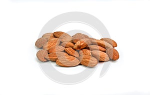 Almonds isolated on the white background