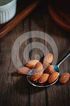 Almonds nut closeup healthy snack food