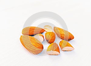 Almonds nuts Badam sweet almond nut  food Lauz  amendoa badem  mandle  orechor closeup view image stock photo photo