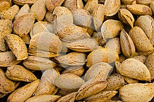 Almonds nuts closeup