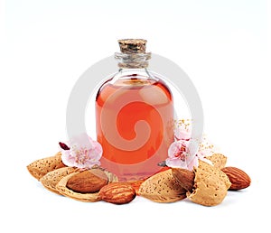 Almonds oil with almonds flower