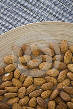 Almonds on plate