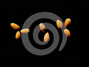 Almonds seed isolated background