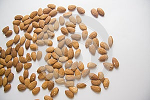 Almonds on white