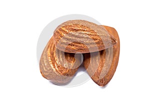 almonds on the white background