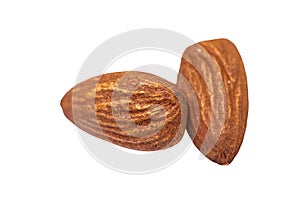 almonds on the white background