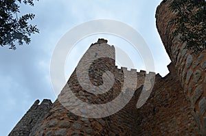 Almourol Templar castle, located in an islet in the Tagus tiver, central Portugal