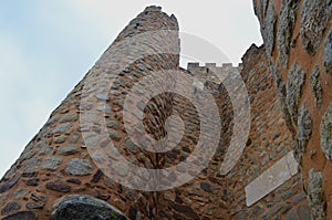 Almourol Templar castle, located in an islet in the Tagus tiver, central Portugal