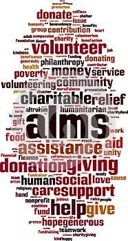 Alms word cloud