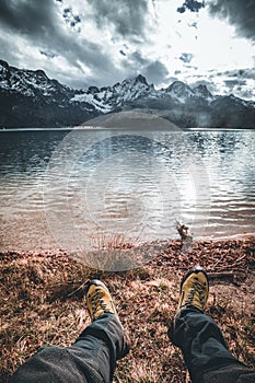 This is the Almsee in Upper Austria, one of the most beautiful lakes in the austrian Apls