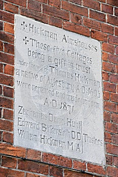 Almshouse plaque