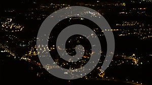 AlmuÃ±ecar at night, filmed from above