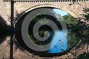 Alnwick Castle under bridge