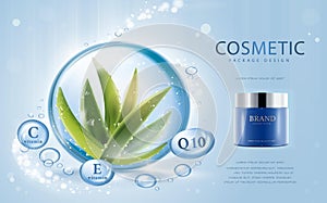 Aloe vera cosmetic template