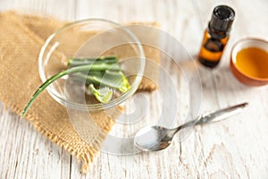 Aloe vera cut for natural cosmetic preparation