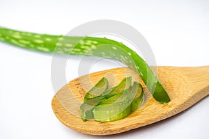 Aloe Vera Leaf on Spoon