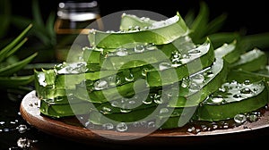 Aloe Vera plant, herbal medicine for skin treatment and spa skin care, natural herb.