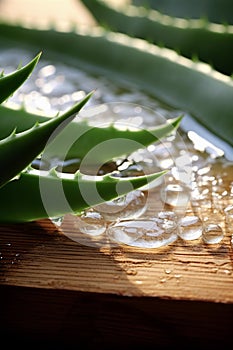 Aloe vera with shape and texture on black background