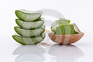 Aloe Vera slice natural spas ingredients for skin care.