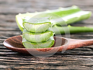 Aloe Vera slice natural spas ingredients for skin care . photo
