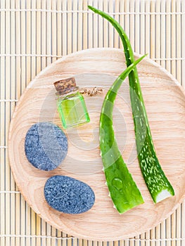 Aloe vera on Stones spa treatment scene natural spas ingredients photo