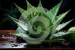 Aloes goodness on rustic wood