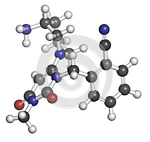 Alogliptin diabetes drug molecule. Belongs to dipeptidyl peptidase 4 DPP-4 or gliptin class of antidiabetic medicines. photo