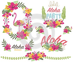 Aloha Floral Flamingo