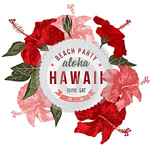 Aloha Hawaii beach party poster