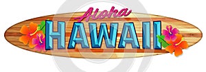 Aloha Hawaii Surfboard Sign