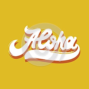 Aloha. Vector handwritten lettering