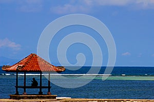 Alone in beach benoa bali