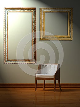 Alone chair in minimalist interior