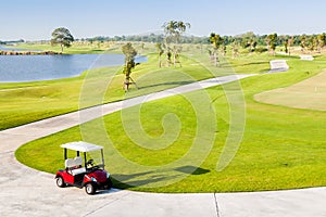 Alone Golf Cart in Golf Club