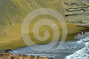 Alone on Green Sand Beach