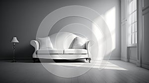 alone luxury classic sofa in empty room. - Generative ai