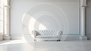 alone luxury classic sofa in empty room. - Generative ai