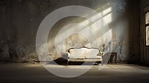 alone luxury classic sofa in empty room. - Generative ai