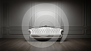 alone luxury classic sofa in empty room. - Generative ai