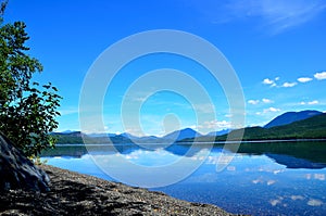 Alone on a remote lake