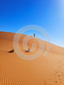 Alone in Sahara Desert, Algeria