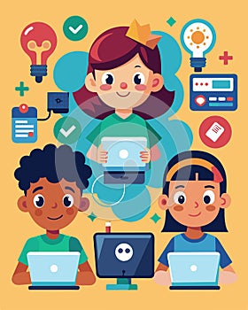 Along with coding the kids also learn about digital ethics and responsible internet usage creating wellrounded skills photo