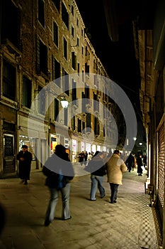 Along Rialto Bridge, Venice at Night